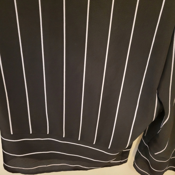 Women’s  Catherine’s Black White Stripe Wide Leg Belted Jumpsuit Size 34W - Picture 5 of 14